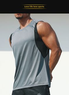 Outdoor Sports & Workout Men's Casual Tank Top - Men's Fitness Apparel, Men's Workout Tank Tops | Vivinch Oversized Hoodie Outfit, Fashion For Boys, Mens Workout Tank Tops, Workout Men, Mens Workout, Sport Clothes, Men's Workout, Sports Workout, Workout Fashion