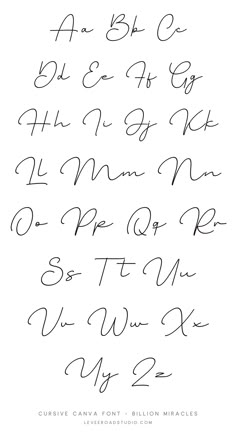 the cursive font and numbers used to write letters