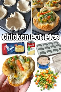 chicken pot pies are an easy and delicious appetizer for the whole family