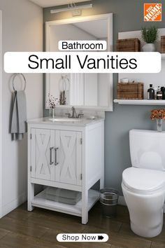 bathroom small vanities with the words shop now