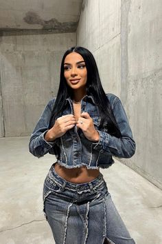 Yuma Tinted Non Stretch Denim Jacket - Medium Wash | Fashion Nova, Jackets & Coats | Fashion Nova Y2k Denim Jacket With Pockets, Fitted Denim Top With Frayed Hem For Fall, Fitted Y2k Denim Jacket, Promotional Events, Denim Midi Skirt, Trucker Jacket, Stretch Denim, Pretty Outfits, Fashion Nova