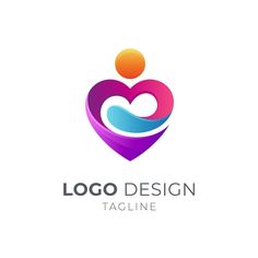 the logo for a company that is designed to look like a heart with an image of a