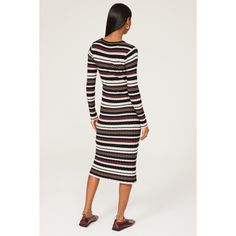 Multicolored striped knit (40% Polyester, 20% Acrylic, 20% Nylon, 20% Wool). Sweater sheath. Crew neckline. Long sleeves. Pull-on. 45" from shoulder to hemline. Imported. Long Sleeve Ribbed Dress, Adam Lippes, Ribbed Dress, Rent The Runway, Closet Designs, Ribbed Dresses, Striped Knit, Wool Sweater, Fall Dresses