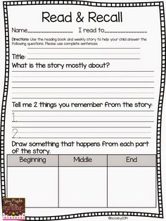 the worksheet for reading and writing with an image of a story in it