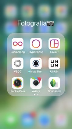 an iphone screen with icons on it and the text, fotografia io