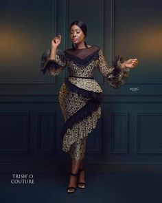 Latest Aso Ebi Trends Chantilly Lace Dress, African Lace Styles, Ankara Dress Styles, Best African Dresses, African Fashion Skirts, Lace Gown Styles, African Wear Dresses, Afrikaanse Mode, Lace Dress Styles