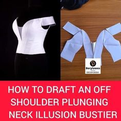 how to make an off shoulder plongng neck illusion bustier