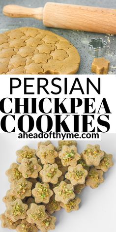 the recipe for persian chickpea cookies is shown