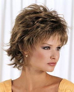 Tranquil 2TU : by Alan Eaton (Discontinued) 192 Girls Short Haircuts, Short Shag, Shag Hairstyles, Short Hair Wigs, Short Choppy Hair, Haircuts For Curly Hair, Penteado Cabelo Curto