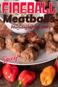 Extra spicy meatballs are made with ground turkey, spices, and scorpion peppers (you can substitute your favorite ultra-hot pepper or leave them out for a mild version Scorpion Pepper Recipes, Spicy Meatballs, Delicious Appetizer Recipes, Turkey Meatballs, Meals For Two, Ground Turkey, Quick Snacks