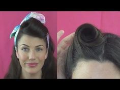 YouTube Pinup Hair Tutorial, Poodle Hair, 50s Hairstyles, How To Roll, Pin Up Looks, Victory Rolls, 1940s Hairstyles