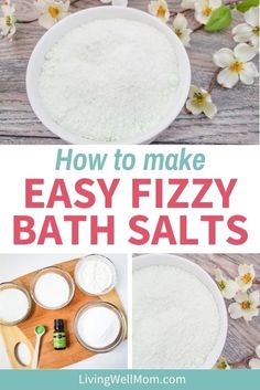 Learn how to make these DIY Fizzy Bath Salts and take your bath experience to the next level. These fragrant salts are made with essential oils, Epsom salt and other all natural ingredients. You won’t regret keeping this recipe on hand. Epsom Salt Bath Recipe, Bath Fizzies Diy, Diy Fizzy Bath Salts, Diy Bath Salts With Essential Oils, Fizzy Bath Salts, Diy Bath Salts, Bath Benefits