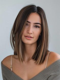 Short Bob Hairstyles Shoulder Length, Haircuts Bob Medium, Shoulder Length One Length Hair, Women’s Long Bob, Bob Shoulder Length, Short Straight Balayage, Bob And Lob Haircuts, Long Bob Haircut 2024 Trends, Medium Length Hair Styles For Women