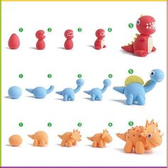 an assortment of different toy dinosaurs and their names