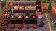 I created my own little restaurant on my animal crossing new horizons island and I love it!!! Acnh Noodle Stand, Acnh Outside Cafe Ideas, Acnh Night Market Ideas, Ramen Restaurant Acnh, Ramen Stand Acnh, Animal Crossing Seafood Restaurant, Animal Crossing Food Market, Shops Acnh Ideas, Acnh Small Cafe