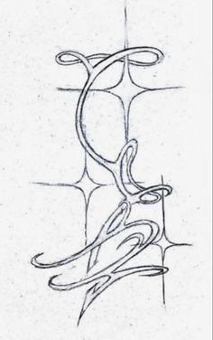 a drawing of a bird on a branch with swirls and lines in the background