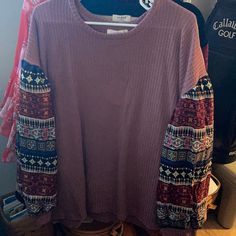 Brand New, With Tags, Waffle Knit Umgee Top. Mauve/Pink Long Bubble Sleeves. Casual Purple Knit Top, Bohemian Long Sleeve Textured Knit Tops, Purple Knit Crew Neck Top, Cozy Multicolor Knit Tops, Purple Knit Long Sleeve Top, Purple Long Sleeve Knit Top, Cozy Multicolor Textured Knit Tops, Casual Patterned Knit Tops, Patterned Knit Tops For Winter