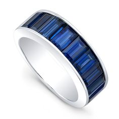 Classic Sapphire Baguette Band – Alexandra Jules Mens Sapphire Wedding Band, Ring Reference, Elegant Watches Women, Jewlery Rings, Baguette Band, Baguette Diamond Band, Men's Wedding Rings, Sapphire Wedding Band, Half Eternity Wedding Band