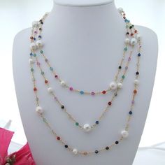 新建网页 1 Gems Info: Fresh water cultured pearl, white keshi pearl, white pearl, multi color faceted agate, good quality, high luster! Diameter: 6-7mm(pearl), 10mm(keshi pearl), 4mm(agate). length: 70''(necklace) Clasp: 18K GP Clasp Packing: Beautiful Silk Pouch Necklace Clasp, Necklace Clasps, Freshwater Pearl Necklace, Keshi Pearls, Freshwater Pearl Necklaces, Fashion Jewelry Necklaces, White Pearl, Cultured Pearls, Pearl White