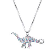 PRICES MAY VARY. Special Design:The animal dinosaur T-Rex necklace is specially designed for girls&boys who love dinosaur&Animal.The chain length is 16.2 inches+2 inches extension.Size:Apatosaurus 1.3*0.6in/Brachiosaurus 1.5*1.3in/Spinosaurus 1.5*0.8in/Stegosaurus 1.3*0.8in/T-Rex 1.2*0.6in/Triceratops 1.1*0.5in/ The Animal Dinosaur charm necklace comes with a nice jewelry box which makes it a special gift for Birthday,Valentine's Day,Easter Day,Mother's Day and Christmas. Jewelry Protection:The Dinosaur Necklace, Girl Dinosaur, Sparkle Necklace, Gifts For Pet Lovers, T Rex, Gifts For Girls, Pendant Jewelry, Amazing Jewelry, Charm Necklace