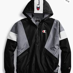 New To Poshmark? Get $10 Off By Using My Code Gottemgoods To Sign Up! Stay In The Game--And Stand Up To The Elements--In This Pullover Stadium Anorak Jacket. Wind-Resistant Micro Poplin Fabric Has A Water-Resistant Coating. Colorblocking Adds Style; 2.2 Oz. Fiberfill Adds Warmth. Half Zip Front With Zipper Guard At Chin. Side Zip For Easy Entry. Logo Zip Pulls.Drop-Shoulder Design For Comfort. Low-Profile Side Pockets. Hood With Bungee Drawcord Keeps You Covered. Elastic Cuffs And Hem. Screenpri Grey Champion Hoodie, Yellow Windbreaker, Champion Pullover, Champion Jacket, Polyester Jacket, Champion Sweatshirt, Camo Jacket, Champion Hoodie, Anorak Jacket