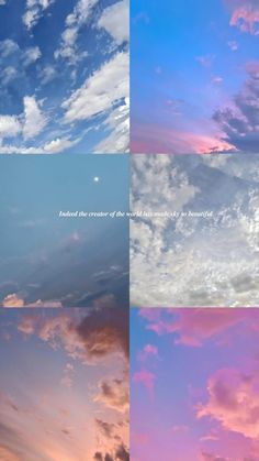 the sky is filled with clouds in different colors