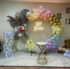 Oh baby baby shower decorations Cradle Decoration Ideas At Home With Balloons, Baby Shower At Home, Welcome Baby Decoration Ideas At Home With Balloons, Romantic Candle Light Dinner, Candle Light Dinner, Oh Baby, Book Candle, Baby Decor, Most Romantic