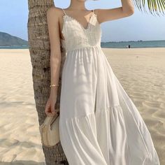 Lasaky - Beachy Keen Beach Cover-Up Dress Long Backless Dress, Sundress Outfit, Dress Elegant Long, White Sundress, Beach Coverup Dress, Dress Women Elegant, Sleeveless Long Dress, Slim Dresses, Women Long Dresses