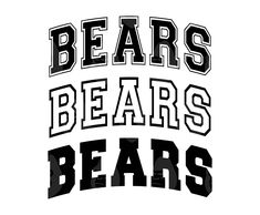 bears logo with the word bears in black and white on a white background for t - shirts