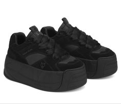 Naked Wolfe, Goth Shoes, Double Black, Skate Shoe, Shoe Inspo, Aesthetic Shoes, Swag Shoes, Chunky Platform, Platform Sneaker