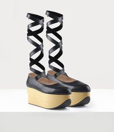 Rocking Horse Ballerina Shoes in BLACK- | Vivienne Westwood® Vivienne Westwood Shoes, Black Ballerina, Horse Shoes, The Vivienne, Ballerina Shoes, Socks And Tights, Rocking Horse, Pump Sandals, Ankle Straps