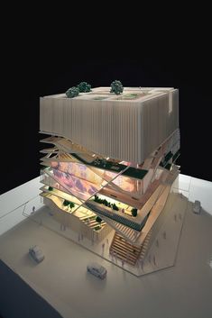 an architectural model of a building with multiple levels