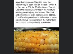 an image of corn on the cob with caption about how to cook it