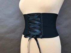 Black corset belt made of good fabric with corset binding. Enclosured with hooks. Perfect with tunics, loose blouses and dresses, for any occasion and for every day. Sizes: S 66-70 cm M 71-74 cm L 75-78 cm XL 79-82 cm If You are not sure about size, please, give me Your waist girth, I'll make perfect belt for You. Find me on Facebook :) https://www.facebook.com/sophieandherstore Elegant Corset, Black Corset Belt, Velvet Gloves, Victorian Vampire, Womens Belt, Lace Bolero, Elegant Prom, Corset Belt, Velvet Lace