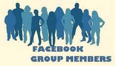 a group of people standing next to each other with the words facebook group members on it