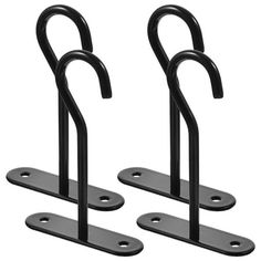 two black metal hooks are attached to each other