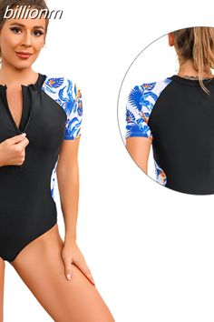 billionm Piece Swimsuit Women 2023 New Floral Print Surfing Suit Long Sleeve Swimwear Female Monokini Bodysuit Beachwear Bathing Suit Short Sleeve Tankini For Swimming, Printed Fitted Short Sleeve Swimwear, Fitted Short Sleeve Printed Swimwear, Summer Beachwear Tankini For Diving, Fitted Short Sleeve Tankini For Swimming, Summer Short Sleeve Tankini For Swimming, White Swimwear For Diving In Summer, White Diving Swimwear For Summer, Short Sleeve Tankini For Beach Season