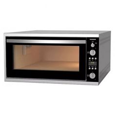 a microwave oven with the door open on a white background