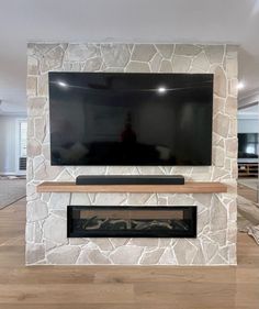 tv fireplace stand Fireplace Makeover Ideas, Fireplace Renovation, Stone Fireplace Makeover, Makeover Ideas, Stone Fireplace, Fireplace Decor, A Tv, Design Ideas