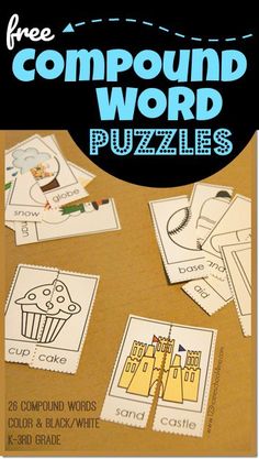 the free compound word puzzles are great for kids to practice their handwriting and writing skills