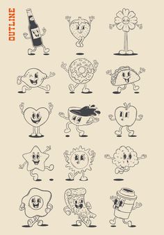 an image of cartoon characters with different expressions on the same page, including one character and two