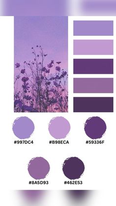 the color palette is purple and has different shades