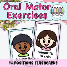 There's a fun way to practice oral motor exercises. This oral motor flash cards offer visual aid to help therapists, parents and teachers during speech therapy time or at home. Oral motor exercises help kids strengthen, stimulate and coordinate facial muscles. They include a series of movements of the lips, chin, cheeks, and tongue that involve sensory stimulation. Your kids will love having these fun visual aids in their therapy sessions.By using this cards, you might:- strengthen oral motor co Oral Motor Exercises Speech Therapy, Slp Outfits, Speech Therapy Toddler, Motor Coordination, Kids Help, Oral Motor, Toddler Photos, Visual Aid