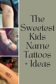 79 Sweetest Kids Name Tattoos &amp; Baby Name Ideas Tattoo Idea For Moms With Sons, Tattoo Idea With Kids Names, Tattoo Ideas Sons Name, Daughter Tatoos Ideas, Tatoo Ideas For Kids, Small Kids Name Tattoos For Women, Family Initial Tattoo Ideas For Women