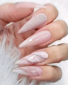 Wedding Nails For Bride Stiletto, Wedding Nails For Bride Long, Long Pointed Nails, Bridal Nail Art, Red Valentine, June Wedding, Nails 2024, Bridal Nails, Bridal Designs