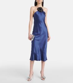 Luxury Silk Chiffon Wedding Dress, Luxury Evening Slip Dress, Luxury Sleeveless Silk Dress, Luxury Silk Sleeveless Evening Dress, Luxury Sleeveless Silk Evening Dress, Elegant Silk Maxi Dress For Dinner, Fitted Silk Chiffon Midi Dress For Cocktail, Dressy Silk Evening Dress For Formal Occasions, Silk Dressy Evening Dress