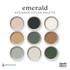 Emerald Home Color Palette Sherwin Williams 2024 Whole House Color Scheme Interior Paint Design Green, Gold, Brown, Cream, Sage - Etsy Paint Color Schemes Boho, Colors That Go With Avocado Green, Emerald Green Matching Color, Green Paint Pallets For Home, Colors That Go With Dark Green, Emerald Green Paint Colors, Forest Green Color Scheme, Color Palette With Green, Salon Color Schemes