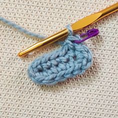 the crochet hook is being worked on