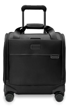 This small carry-on bag is designed for easy packing, effortless transport and will fit under most airline seats and overhead compartments.Closure: The zip-around closure features self-repairing YKK zippers with lockable double pulls.Exterior features: The ballistic nylon exterior resists wear, moisture, dirt and abrasion, and proprietary shock-absorbing spinner wheels offer 360-degree movement and quiet gliding. Outsider® handle provides optimal capacity and a ﬂat packing surface inside to mini Elegant Luggage For Overnight Trips, Black Luggage With Top Carry Handle For Business Trips, Modern Luggage With Top Carry Handle For Overnight Trips, Versatile Business Trip Luggage With Sleeve, Elegant Black Luggage For Overnight Trips, Functional Luggage With Zipper Closure For Business Trips, Functional Luggage With Zipper For Business Trips, Modern Luggage With Sleeve For Overnight Trips, Functional Bags With Luggage Sleeve For Business Trips