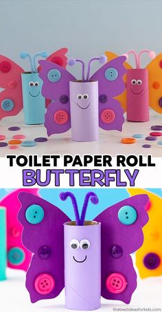 toilet paper roll butterfly craft for kids to make